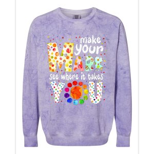 Make Your Mark And See Where It Takes You Dot Day Colorblast Crewneck Sweatshirt