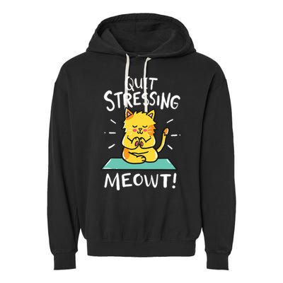 Meditation Yoga Meowt Cat Funny Cute Esoteric Gift Garment-Dyed Fleece Hoodie