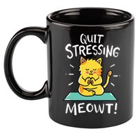 Meditation Yoga Meowt Cat Funny Cute Esoteric Gift 11oz C Handle Ceramic Mug