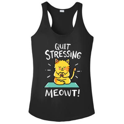 Meditation Yoga Meowt Cat Funny Cute Esoteric Gift Ladies PosiCharge Competitor Racerback Tank