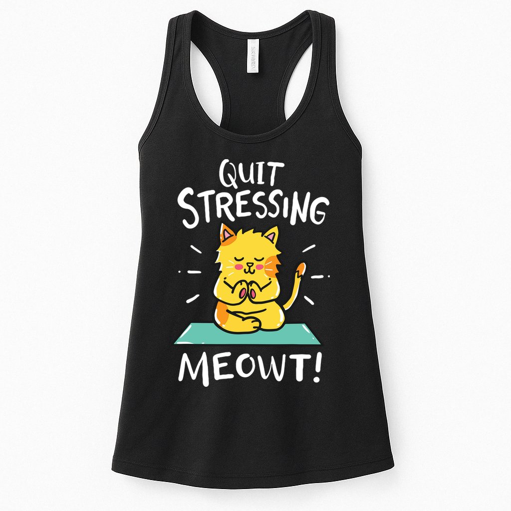 Meditation Yoga Meowt Cat Funny Cute Esoteric Gift Womens Tank Top