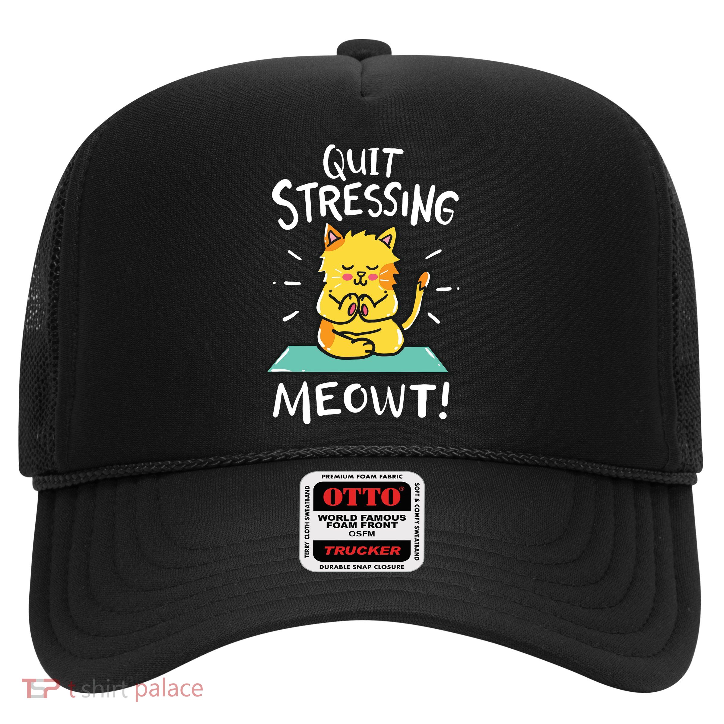 Meditation Yoga Meowt Cat Funny Cute Esoteric Gift Trucker Hat