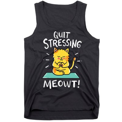 Meditation Yoga Meowt Cat Funny Cute Esoteric Gift Tank Top