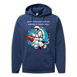 Make Your Mark And See Where It Takes You Dot Day Meaningful Gift Performance Fleece Hoodie