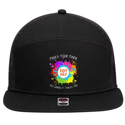 Make Your Mark Dot Day See Where It Takes You Gift 7 Panel Mesh Trucker Snapback Hat
