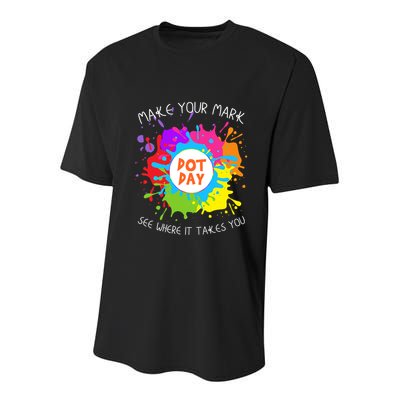 Make Your Mark Dot Day See Where It Takes You Gift Youth Performance Sprint T-Shirt