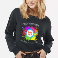 Make Your Mark Dot Day See Where It Takes You Gift Cropped Pullover Crew