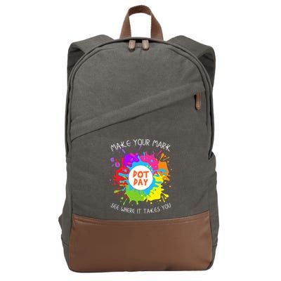 Make Your Mark Dot Day See Where It Takes You Gift Cotton Canvas Backpack