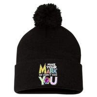 Make Your Mark See Where It Takes You Pom Pom 12in Knit Beanie