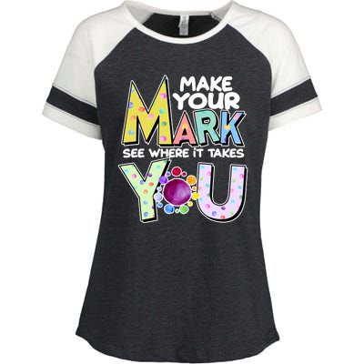 Make Your Mark See Where It Takes You Enza Ladies Jersey Colorblock Tee