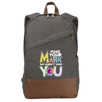 Make Your Mark See Where It Takes You Cotton Canvas Backpack