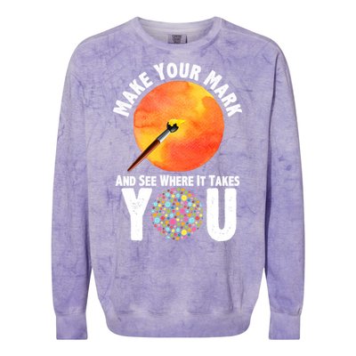 Make Your Mark And See Where It Takes You Dot Day Colorblast Crewneck Sweatshirt