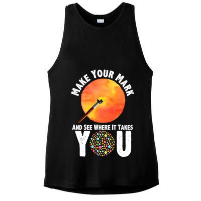Make Your Mark And See Where It Takes You Dot Day Ladies PosiCharge Tri-Blend Wicking Tank