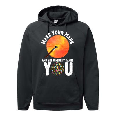 Make Your Mark And See Where It Takes You Dot Day Performance Fleece Hoodie