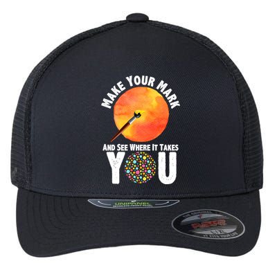 Make Your Mark And See Where It Takes You Dot Day Flexfit Unipanel Trucker Cap