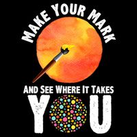 Make Your Mark And See Where It Takes You Dot Day Drawstring Bag