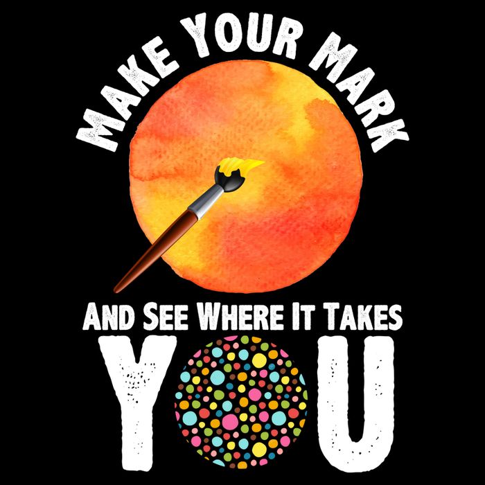 Make Your Mark And See Where It Takes You Dot Day Drawstring Bag
