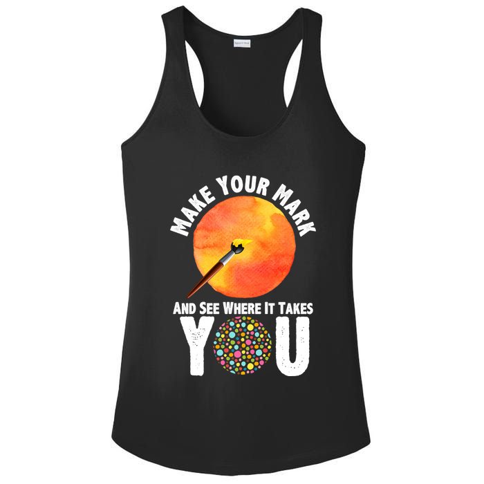 Make Your Mark And See Where It Takes You Dot Day Ladies PosiCharge Competitor Racerback Tank