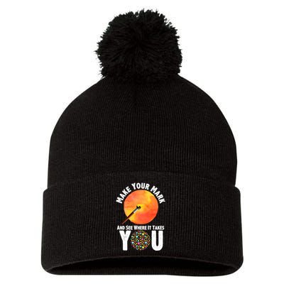 Make Your Mark And See Where It Takes You Dot Day Pom Pom 12in Knit Beanie