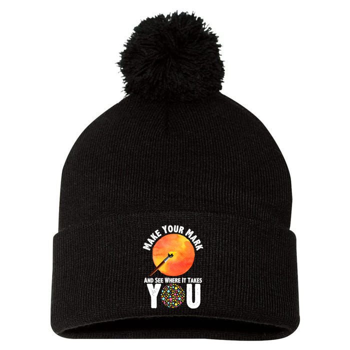 Make Your Mark And See Where It Takes You Dot Day Pom Pom 12in Knit Beanie