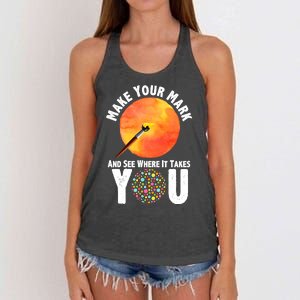 Make Your Mark And See Where It Takes You Dot Day Women's Knotted Racerback Tank