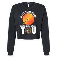 Make Your Mark And See Where It Takes You Dot Day Cropped Pullover Crew