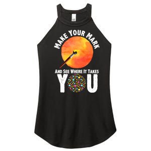 Make Your Mark And See Where It Takes You Dot Day Women's Perfect Tri Rocker Tank