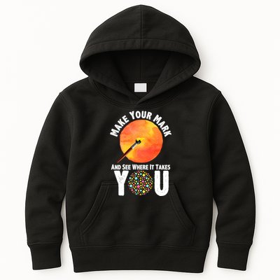 Make Your Mark And See Where It Takes You Dot Day Kids Hoodie