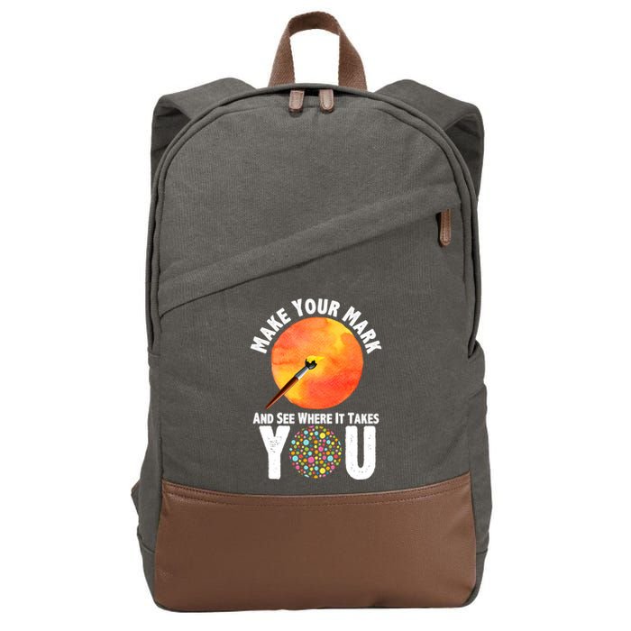 Make Your Mark And See Where It Takes You Dot Day Cotton Canvas Backpack