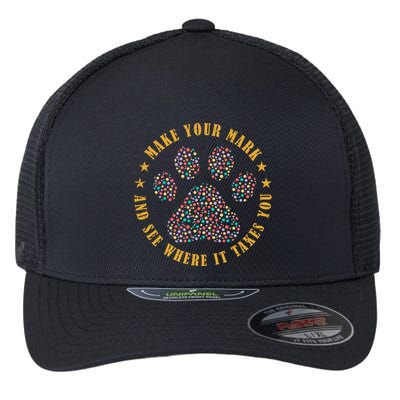 Make Your Mark Dot Day Paw Print Flexfit Unipanel Trucker Cap