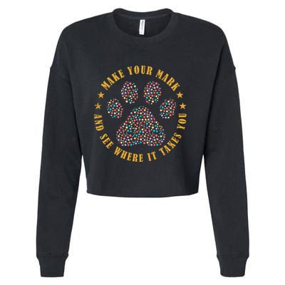 Make Your Mark Dot Day Paw Print Cropped Pullover Crew