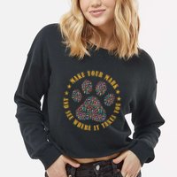 Make Your Mark Dot Day Paw Print Cropped Pullover Crew