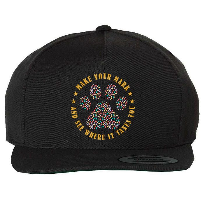 Make Your Mark Dot Day Paw Print Wool Snapback Cap