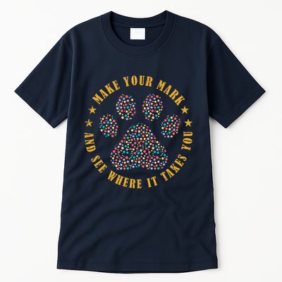 Make Your Mark Dot Day Paw Print Tall T-Shirt