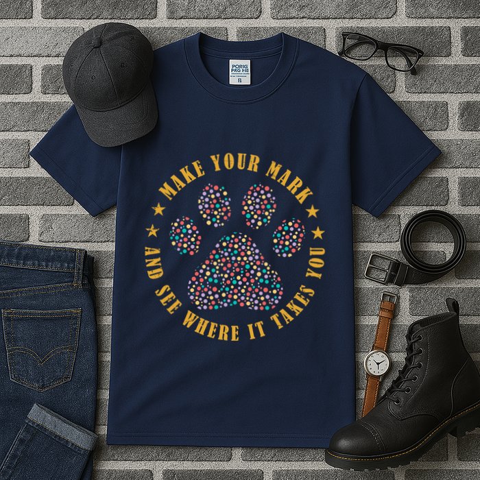 Make Your Mark Dot Day Paw Print Tall T-Shirt