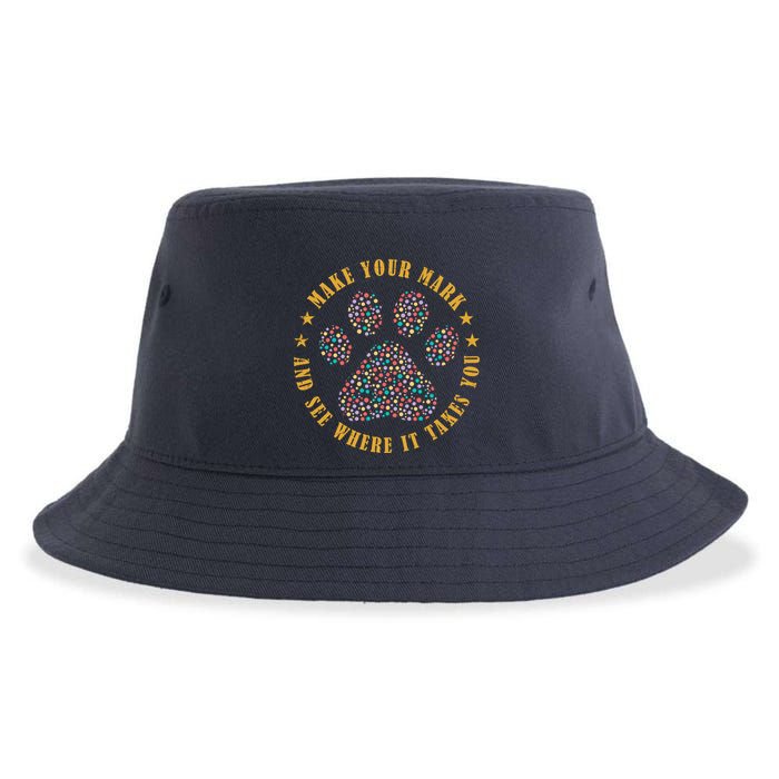 Make Your Mark Dot Day Paw Print Sustainable Bucket Hat