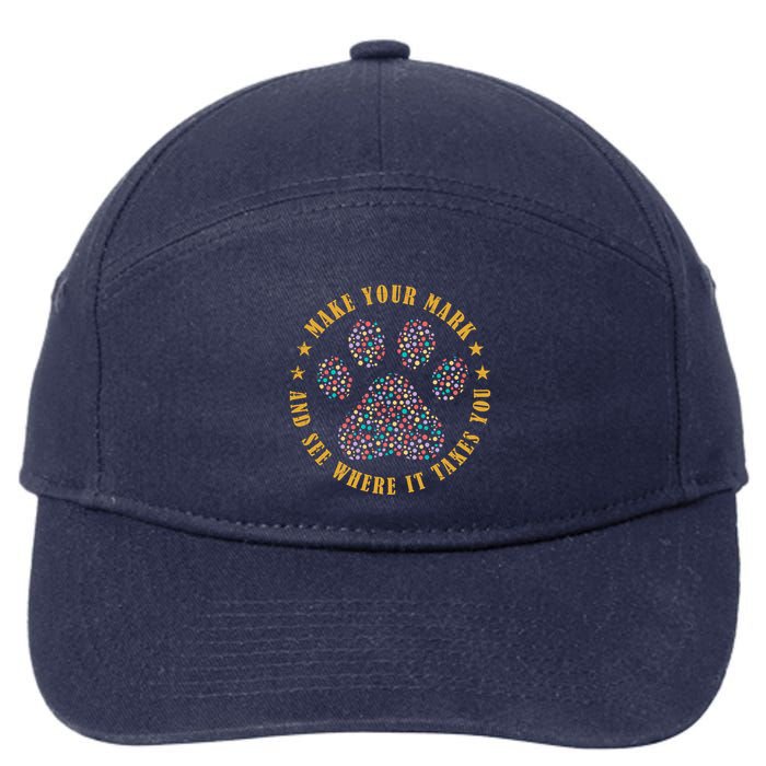 Make Your Mark Dot Day Paw Print 7-Panel Snapback Hat
