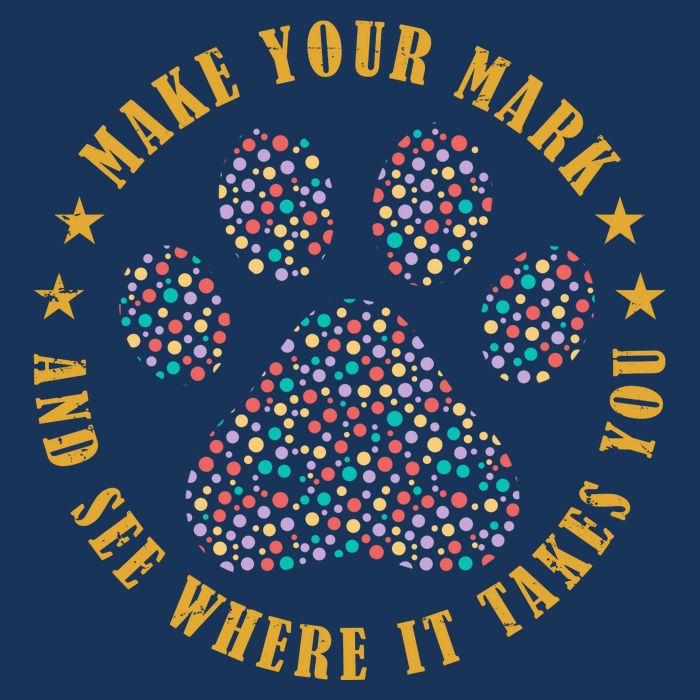 Make Your Mark Dot Day Paw Print Drawstring Bag