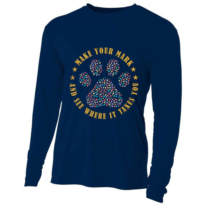 Make Your Mark Dot Day Paw Print Cooling Performance Long Sleeve Crew