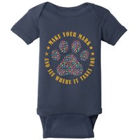 Make Your Mark Dot Day Paw Print Baby Bodysuit