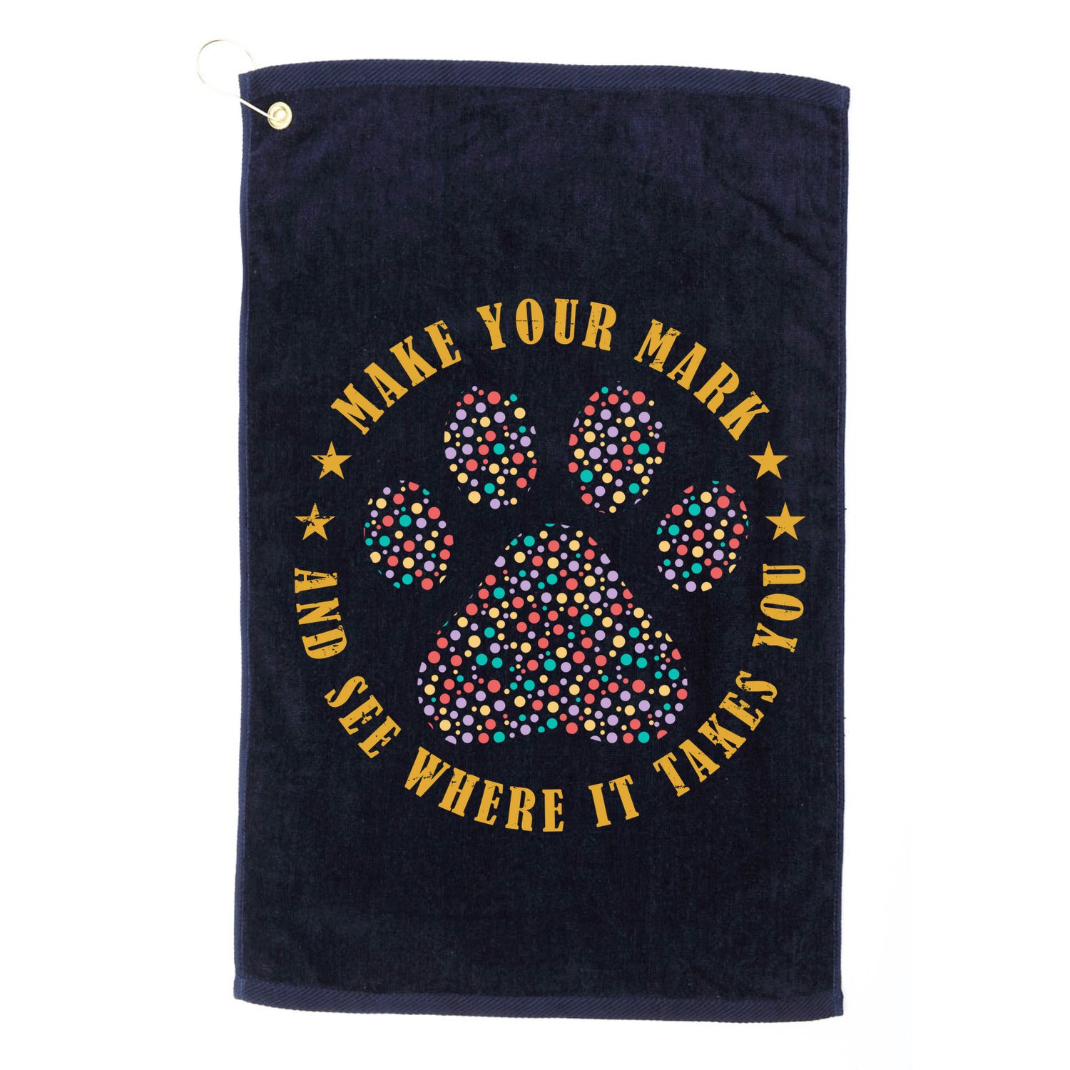 Make Your Mark Dot Day Paw Print Golf Towel