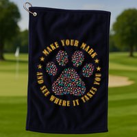 Make Your Mark Dot Day Paw Print Golf Towel