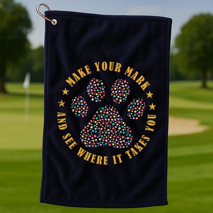 Make Your Mark Dot Day Paw Print Golf Towel