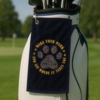 Make Your Mark Dot Day Paw Print Golf Towel