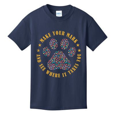 Make Your Mark Dot Day Paw Print Kids T-Shirt