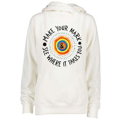 Make Your Mark International Dot Day Colorful Womens Funnel Neck Pullover Hood