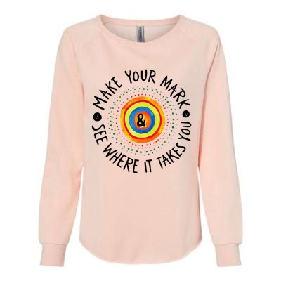 Make Your Mark International Dot Day Colorful Womens California Wash Sweatshirt