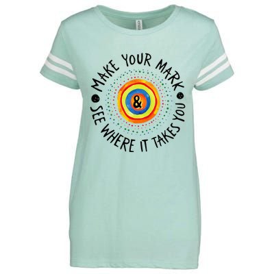 Make Your Mark International Dot Day Colorful Enza Ladies Jersey Football T-Shirt