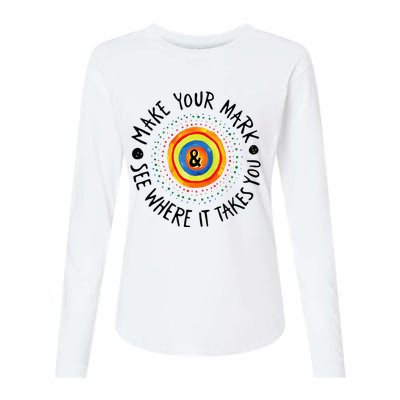 Make Your Mark International Dot Day Colorful Womens Cotton Relaxed Long Sleeve T-Shirt