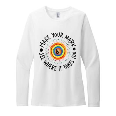 Make Your Mark International Dot Day Colorful Womens CVC Long Sleeve Shirt